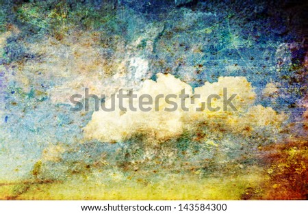 vintage sky and cloud grunge background  copy Space for inscription