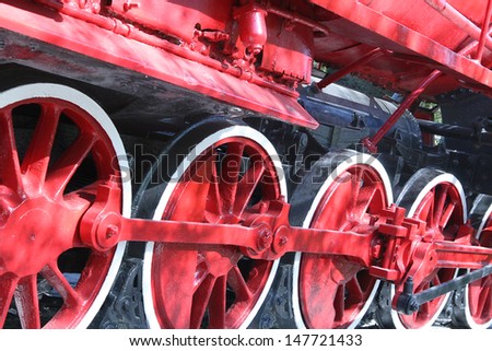Detailed close-up of steam train wheels, not moving  close-up  Steam  detail