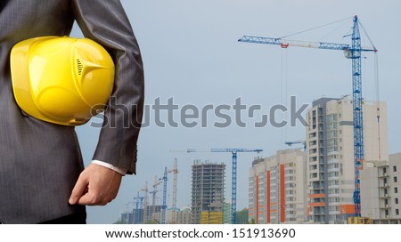 engineer yellow helmet for workers security (over white)