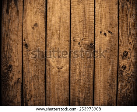 Background of natural material of Old retro vintage aged natural yellow painted wooden board shabby backdrop close up Dramatic light on surface Dark yellow brown color backdrop