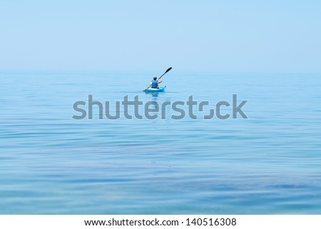 Kayak. People kayaking in the ocean. Active people. Sport and recreation