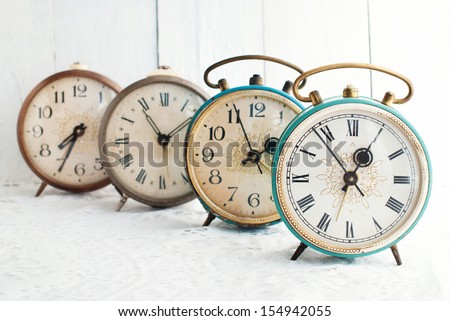 Vintage alarm clock. Time concept.