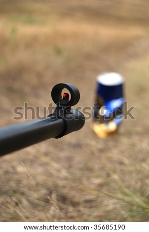 Man shoots on a target