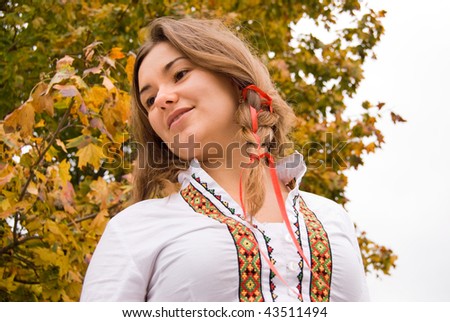 beautiful  plump woman in national clothes