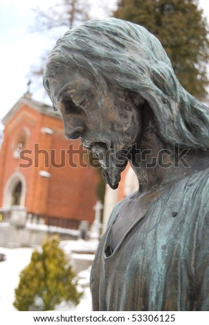 Statue of Jesus Christ at the grave