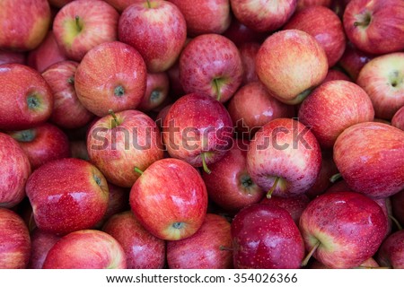 Red apples background at departmental store