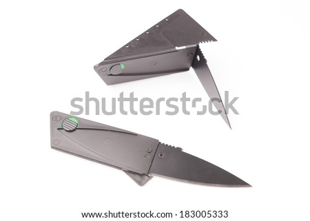 Folding knife isolated on white background