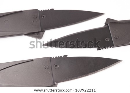 Folding knife isolated on white background