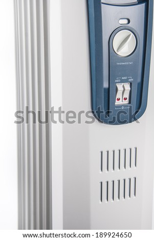Oil heater isolated on white background