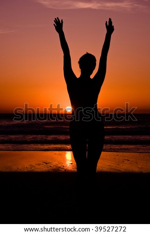 Young Woman in sunset