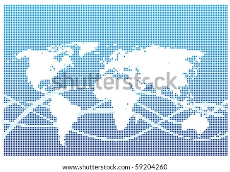 world map vector dots. stock vector : Dot Style World
