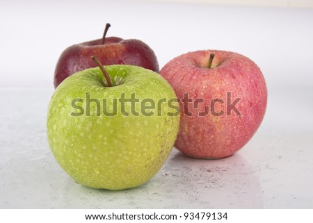 Fresh Juicy Apples on white - Fruits Series