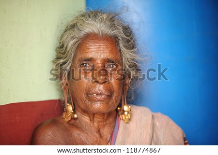 Indian senior women portrait.