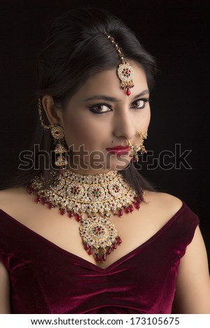 Beautiful Indian Women Portrait With Jewelry