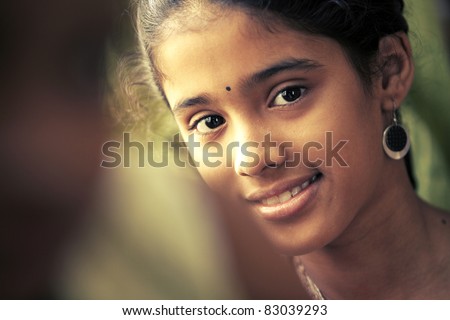 stock photo Indian beautiful teen girl