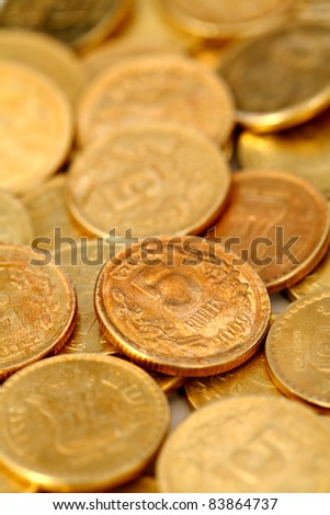 Group of Indian rupee gold coins business money