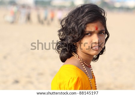 stock photo Indian teen girl in outdoor