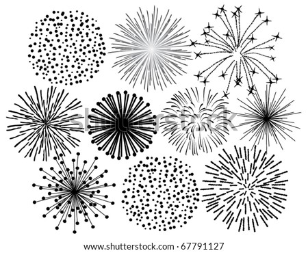 Vector Black Fireworks - 67791127 : Shutterstock