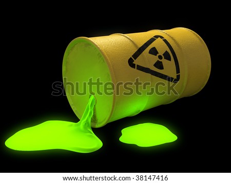 stock photo isolated yellow barrel with toxic waste