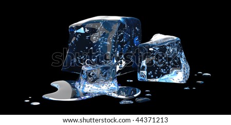 isolated ice cubes on white background
