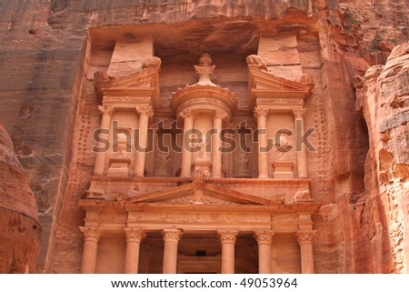 Beautiful view of Treasure in Petra