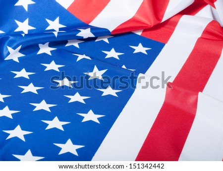 Closeup of Flag of United States of America