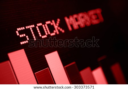 Stock Market - Column Going Down on Red Display