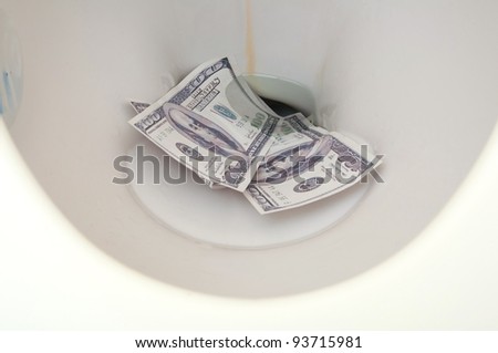 Fake One Hundred Dollar Banknotes in Water Closet