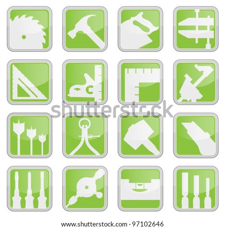 Tools Vector on Set Of 16 Carpentry Tool Icons Illustration   97102646   Shutterstock