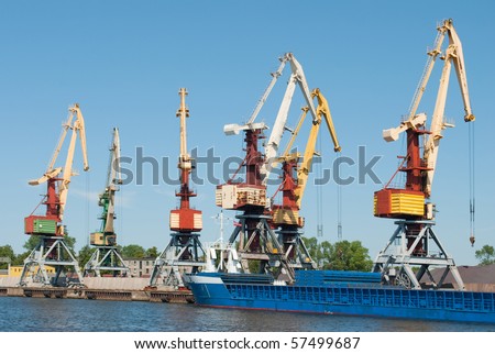 Giant cranes in port