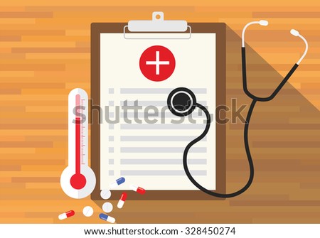 medical record health in clipboard