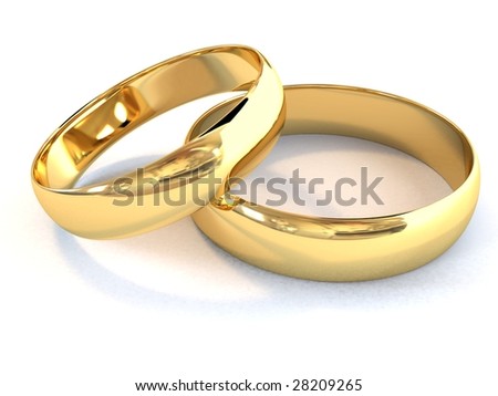 stock photo There is a gold wedding rings