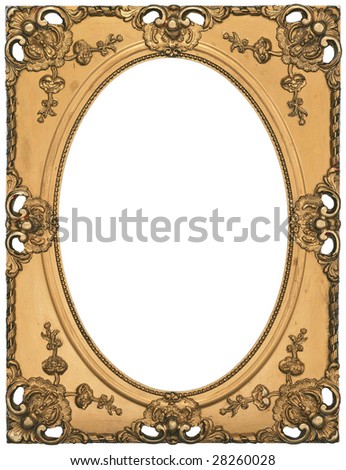 There is a antique gold picture frame