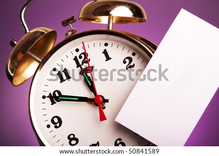 clock with blank piece of info
