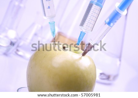 Experiments with fruits in laboratory in blue light