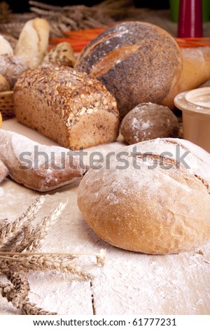 Good breakfast, bread, loafs, milk and other specials