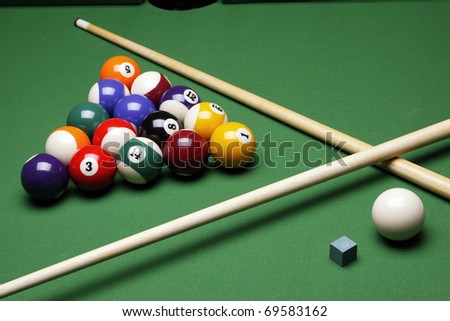 Pool game on table! Billiard game