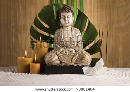 Buddha, candles and relax time
