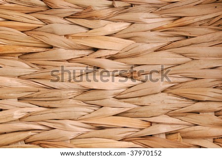 Texture of woven reed basket of beige color