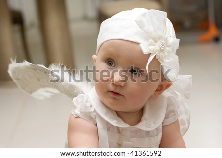 baby girl angel. stock photo : Sweet angel baby