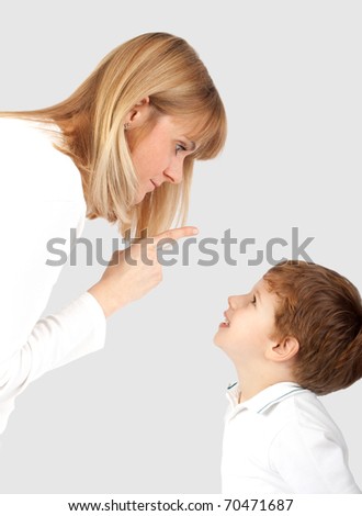 Mother Scolding Children