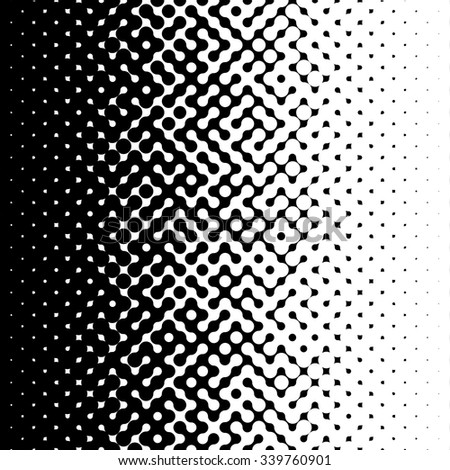 Raster Seamless Black and White Circle Halftone Gradient Pattern Abstract Background