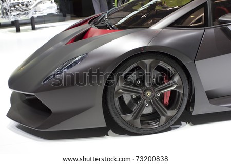 PARIS, FRANCE - OCT 10: Lamborghini Sesto Elemento limited edition, (12 cars in the world) on display at the Paris Motor Show at Porte de Versailles on October 10, 2010 in Paris France.