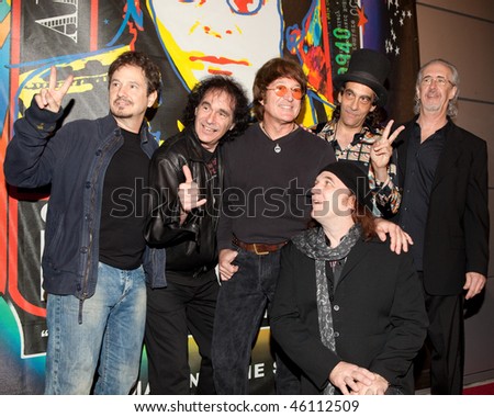 STUDIO CITY, CA - JAN 28: Steve Altman (L), Tim Piper (C) and the band attendng John Lennon last concert on January 28, 2009 in Studio City, California.