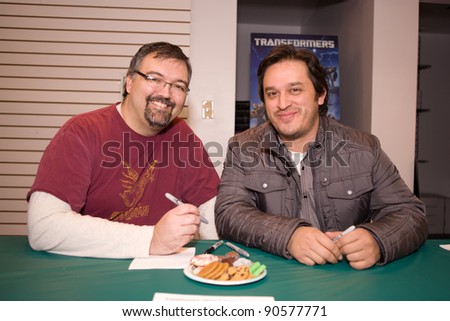 BURBANK - DEC 10: David Hartman (L) & Jose Lopez attends Transformers Prime: Darkness Rising DVD Signing. December 10, 2011 in Burbank, CA