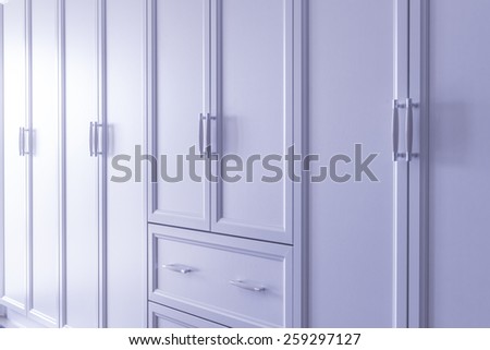 Interior of a new empty house with wardrobe and drawer, dressing room