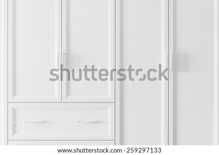 Interior of a new empty house with wardrobe and drawer, dressing room