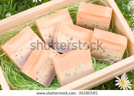 handmade soap in box as gift