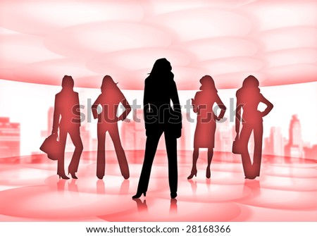 silhouettes of business women