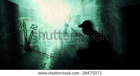man with psychic pressure in a corridor